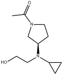 1-{(R)-3-[Cyclopropyl-(2-hydroxy-ethyl)-aMino]-pyrrolidin-1-yl}-ethanone Struktur