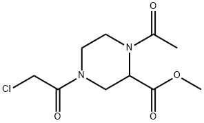 1-Acetyl-4-(2-chloro-acetyl)-piperazine-2-carboxylic acid Methyl ester Struktur