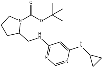 2-[(6-CyclopropylaMino-pyriMidin-4-ylaMino)-Methyl]-pyrrolidine-1-carboxylic acid tert-butyl ester Struktur