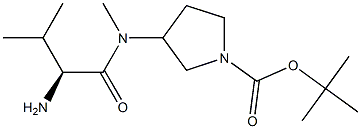 3-[((S)-2-AMino-3-Methyl-butyryl)-Methyl-aMino]-pyrrolidine-1-carboxylic acid tert-butyl ester Struktur