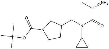 3-{[((S)-2-AMino-propionyl)-cyclopropyl-aMino]-Methyl}-pyrrolidine-1-carboxylic acid tert-butyl ester Struktur