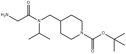 4-{[(2-AMino-acetyl)-isopropyl-aMino]-Methyl}-piperidine-1-carboxylic acid tert-butyl ester Struktur