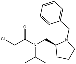 N-((S)-1-Benzyl-pyrrolidin-2-ylMethyl)-2-chloro-N-isopropyl-acetaMide Struktur