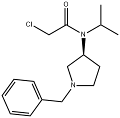 N-((S)-1-Benzyl-pyrrolidin-3-yl)-2-chloro-N-isopropyl-acetaMide Struktur