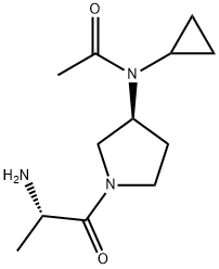 N-[(S)-1-((S)-2-AMino-propionyl)-pyrrolidin-3-yl]-N-cyclopropyl-acetaMide Struktur