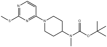 Methyl-[1-(2-methylsulfanyl-pyrimidin-4-yl)-piperidin-4-yl]-carbamic acid tert-butyl ester Struktur