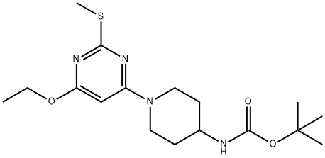 [1-(6-Ethoxy-2-Methylsulfanyl-pyriMidin-4-yl)-piperidin-4-yl]-carbaMic acid tert-butyl ester Struktur