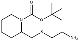 2-(2-AMino-ethylsulfanylMethyl)-piperidine-1-carboxylic acid tert-butyl ester Struktur