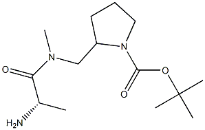 2-{[((S)-2-AMino-propionyl)-Methyl-aMino]-Methyl}-pyrrolidine-1-carboxylic acid tert-butyl ester Struktur