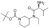 3-[((S)-2-AMino-3-Methyl-butyryl)-ethyl-aMino]-piperidine-1-carboxylic acid tert-butyl ester Struktur