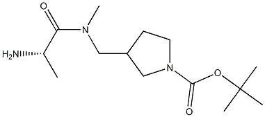 3-{[((S)-2-AMino-propionyl)-Methyl-aMino]-Methyl}-pyrrolidine-1-carboxylic acid tert-butyl ester Struktur