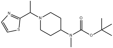 Methyl-[1-(1-thiazol-2-yl-ethyl)-piperidin-4-yl]-carbaMic acid tert-butyl ester Struktur