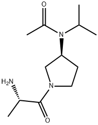 N-[(S)-1-((S)-2-AMino-propionyl)-pyrrolidin-3-yl]-N-isopropyl-acetaMide Struktur