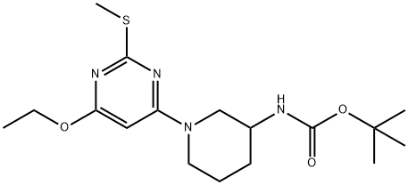 [1-(6-Ethoxy-2-Methylsulfanyl-pyriMidin-4-yl)-piperidin-3-yl]-carbaMic acid tert-butyl ester Struktur