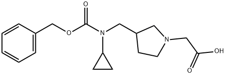 {3-[(Benzyloxycarbonyl-cyclopropyl-aMino)-Methyl]-pyrrolidin-1-yl}-acetic acid Struktur