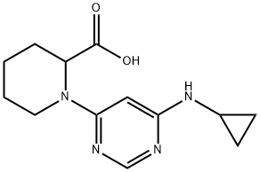 1-(6-CyclopropylaMino-pyriMidin-4-yl)-piperidine-2-carboxylic acid Struktur