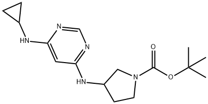 3-(6-CyclopropylaMino-pyriMidin-4-ylaMino)-pyrrolidine-1-carboxylic acid tert-butyl ester Struktur