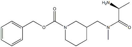 3-{[((S)-2-AMino-propionyl)-Methyl-aMino]-Methyl}-piperidine-1-carboxylic acid benzyl ester Struktur