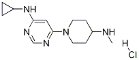 Cyclopropyl-[6-(4-MethylaMino-piperidin-1-yl)-pyriMidin-4-yl]-aMine hydrochloride Struktur