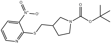 3-(3-Nitro-pyridin-2-ylsulfanylMeth
yl)-pyrrolidine-1-carboxylic acid t
ert-butyl ester Struktur