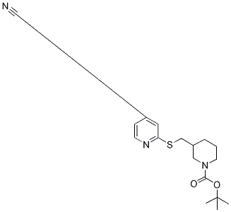 3-(4-Cyano-pyridin-2-ylsulfanylMeth
yl)-piperidine-1-carboxylic acid te
rt-butyl ester Struktur