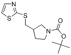 3-(Thiazol-2-ylsulfanylmethyl)-pyrrolidine-1-carboxylic acid tert-butyl ester Struktur