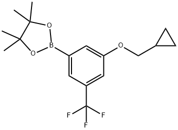 2-(3-(Cyclopropylmethoxy)-5-(trifluoromethyl)phenyl)-4,4,5,5-tetramethyl-1,3,2-dioxaborolane Struktur