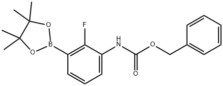 Benzyl N-[2-fluoro-3-(tetramethyl-1,3,2-dioxaborolan-2-yl)phenyl]carbamate Struktur