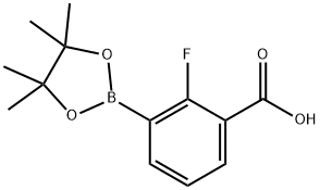 2-Fluoro-3-(tetramethyl-1,3,2-dioxaborolan-2-yl)benzoic acid Struktur