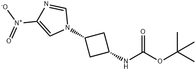 tert-butyl (1s,3s)-3-(4-nitro-1H-iMidazol-1-yl)cyclobutylcarbaMate Struktur