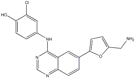 4-(6-(5-(aMinoMethyl)furan-2-yl)quinazolin-4-ylaMino)-2-chlorophenol Struktur