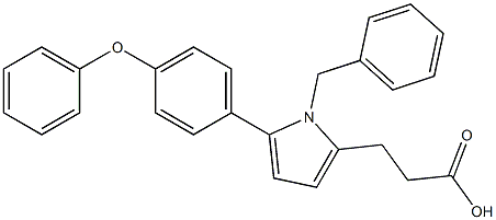 3-(1-benzyl-5-(4-phenoxyphenyl)-1H-pyrrol-2-yl)propanoic acid Struktur