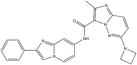 6-(azetidin-1-yl)-2-Methyl-N-(2-phenyliMidazo[1,2-a]pyridin-7-yl)iMidazo[1,2-b]pyridazine-3-carboxaMide Struktur