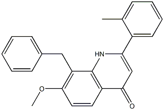 8-benzyl-7-Methoxy-2-(o-tolyl)quinolin-4(1H)-one Struktur