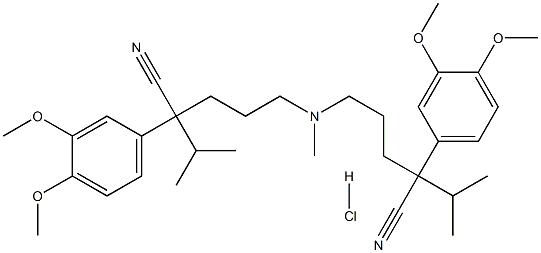 5,5'-(MethyliMino)bis[2-(3,4-diMethoxyphenyl)-2-(1-Methylethyl)pentanenitrile] Hydrochloride Struktur