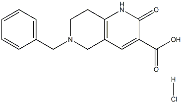 6-benzyl-2-oxo-1,2,5,6,7,8-hexahydro-1,6-naphthyridine-3-carboxylic acid hydrochloride Struktur