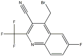 4-(broMoMethyl)-6-fluoro-2-(trifluoroMethyl)quinoline-3-carbonitrile Struktur