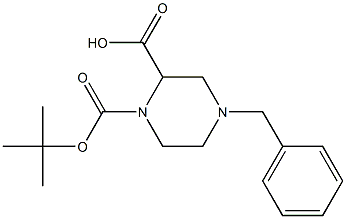 4-benzyl-1-Boc-piperazine-2-carboxylic acid Struktur