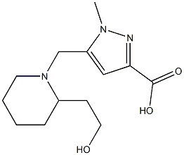 5-[2-(2-Hydroxy-ethyl)-piperidin-1-ylMethyl]-1-Methyl-1H-pyrazole-3-carboxylic acid Struktur