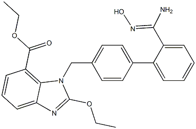 (Z)-ethyl 2-ethoxy-1-((2'-(N'-hydroxycarbaMiMidoyl)biphenyl-4-yl)Methyl)-1H-benzo[d]iMidazole-7-carboxylate Struktur