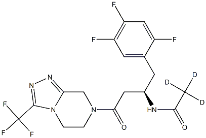 7-[(3R)-3-[(N-Acetyl-d3)AMino]-1-oxo-4-(2,4,5-trifluorophenyl)butyl]-5,6,7,8-tetrahydro-3-(trifluoroMethyl)-1,2,4-triazolo[4,3-a]pyrazine Struktur