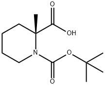 (R)-1-(tert-butoxycarbonyl)-2-Methylpiperidine-2-carboxylic acid Struktur