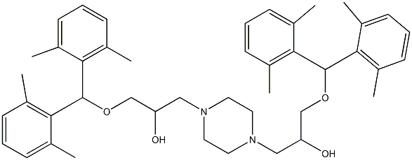 3,3'-(piperazine-1,4-diyl)bis(1-(bis(2,6-diMethylphenyl)Methoxy)propan-2-ol) Struktur