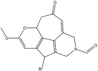 7-broMo-5-Methoxy-2-oxo-3,3a,8,10-tetrahydro-2H-4-oxa-9-azacyclohepta[def]fluorene-9(3a1H)-carbaldehyde Struktur