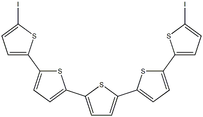 2-iodo-5-(5-(5-(5-(5-iodothiophen-2-yl)thiophen-2-yl)thiophen-2-yl)thiophen-2-yl)thiophene Struktur