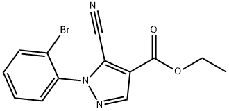 ethyl 1-(2-bromophenyl)-5-cyano-1H-pyrazole-4-carboxylate Struktur