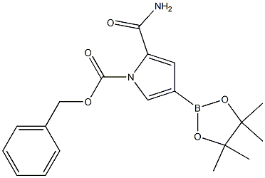 benzyl 2-carbaMoyl-4-(4,4,5,5-tetraMethyl-1,3,2-dioxaborolan-2-yl)-1H-pyrrole-1-carboxylate Struktur