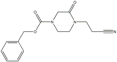 benzyl 4-(2-cyanoethyl)-3-oxopiperazine-1-carboxylate Struktur