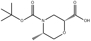 (2R,5S)-4-(tert-butoxycarbonyl)-5-MethylMorpholine-2-carboxylic acid Struktur