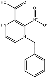 4-benzyl-3-nitro-1,4-dihydropyrazine-2-carboxylic acid Struktur